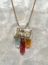Load image into Gallery viewer, Spectrum of Spirt: A Radiant Journey Necklace / Quartz Points