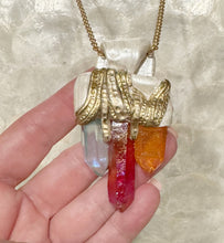 Load image into Gallery viewer, Spectrum of Spirt: A Radiant Journey Necklace / Quartz Points