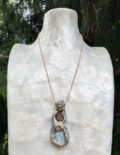 Load image into Gallery viewer, Echoes of the Deep Necklace / Larimar / Ammonite