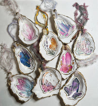 Load image into Gallery viewer, Crystal Inspired Wine Bottle Charm / Oyster Shell Ornament