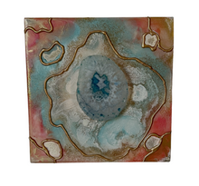 Load image into Gallery viewer, HARMONIOUS ENERGY / Agate Slice / Geode Inspired Wall Art / One of a Kind / Resin Art