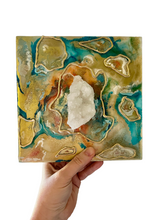 Load image into Gallery viewer, CLEANSING ENERGY /Quartz / Geode Inspired Wall Art / One of a Kind / Resin Art