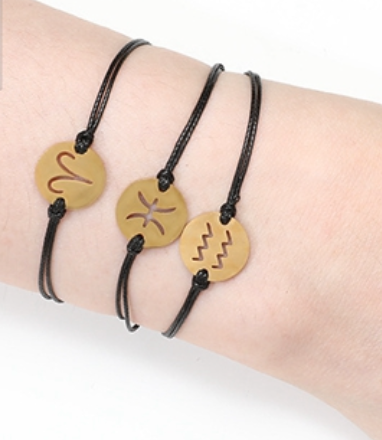 Astrology Cord Adjustable Bracelets, Zodiac Symbols, Friendship Bracelet, Celestial Birthday Gift