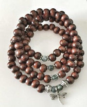 Load image into Gallery viewer, NEW BEGINNINGS / Prayer Beads / Mala Beads / Mala Necklace / Moss Agate / Dragonfly