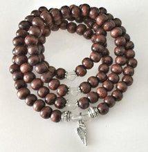 Load image into Gallery viewer, HEALING / Prayer Beads / Mala Beads / Mala Necklace / Clear Quartz / Angel Wing
