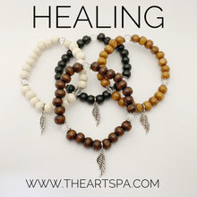 Load image into Gallery viewer, HEALING / Simple Reminder Bracelet / Mala Bracelet / Clear Quartz / Angel Wing