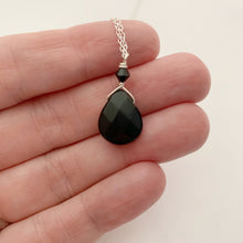 Load image into Gallery viewer, I AM Connected I AM Protected / Black Obsidian / Simple Reminder Necklaces / Sterling Silver / Intention Necklaces