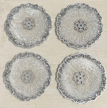Load image into Gallery viewer, SNOWFLAKE / Resin Coasters / One of a Kind / Handmade/ Set of 4
