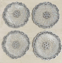 Load image into Gallery viewer, SNOWFLAKE / Resin Coasters / One of a Kind / Handmade/ Set of 4