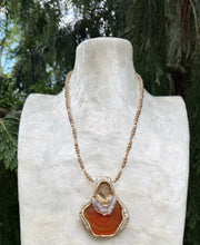 Load image into Gallery viewer, Fearless Heart Necklace / Agate / Ammonite

