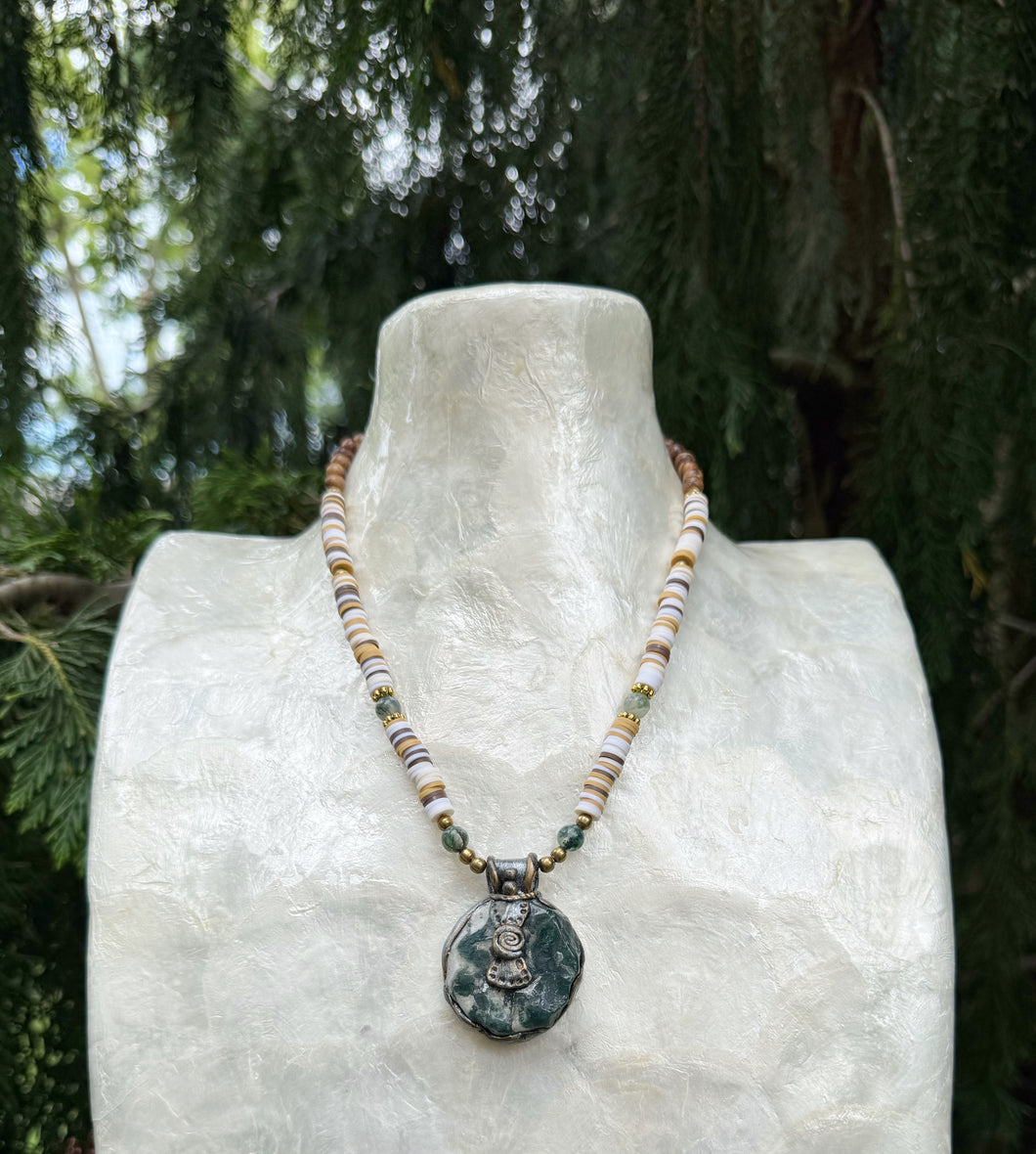 Seeds of Becoming Necklace / Moss Agate