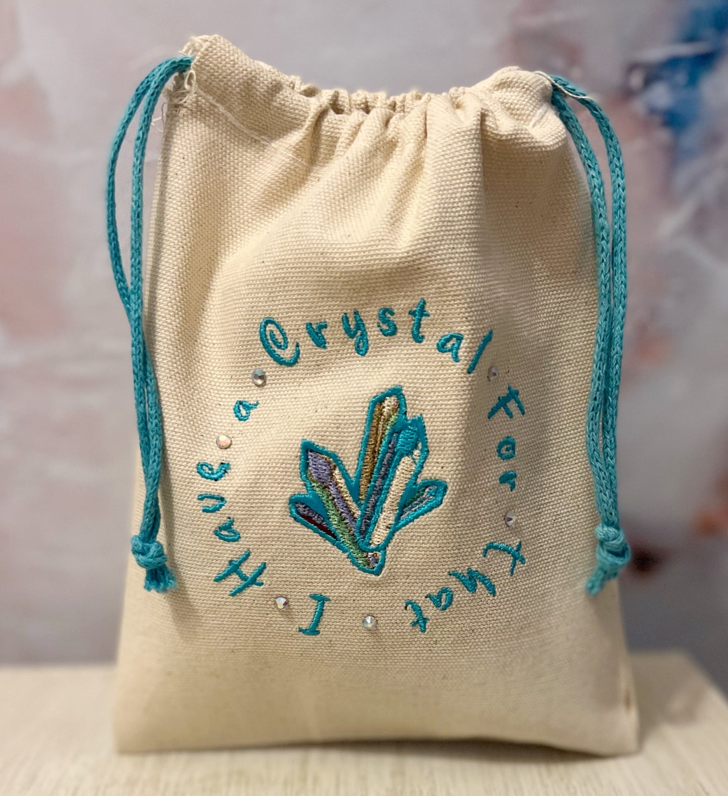 I Have a Crystal for That Embroidered Pouch