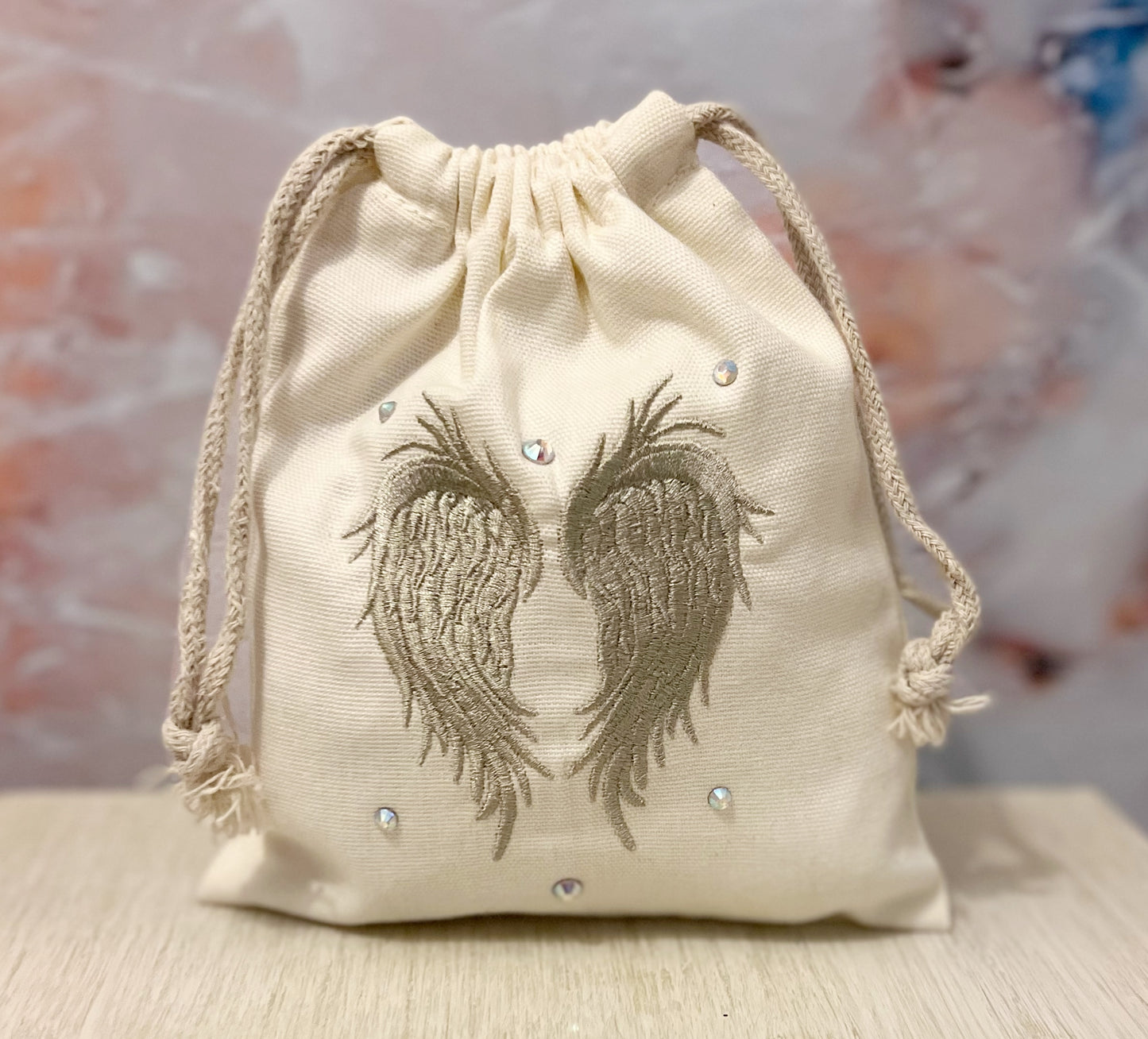 Angel Wings Embroidered Pouch