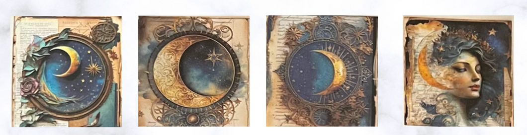Moon - Travertine Tile Coasters