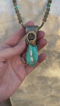Load and play video in Gallery viewer, The Catalyst Necklace / Aqua Aura Quartz / Pyrite
