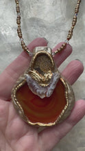 Load and play video in Gallery viewer, Fearless Heart Necklace / Agate / Ammonite
