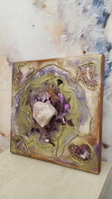 Load and play video in Gallery viewer, LOVE YOURSELF FIRST / Raw Rose Quartz / Geode Inspired Wall Art / One of a Kind / Resin Art
