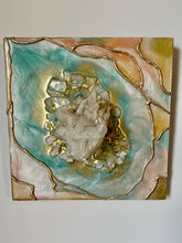 Load image into Gallery viewer, WHAT DO YOU TRULY WANT? / Clear Quartz Cluster / Geode Inspired Wall Art / One of a Kind / Resin Art
