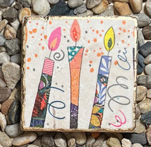 Load image into Gallery viewer, Travertine Tile Coasters (set of 4)
