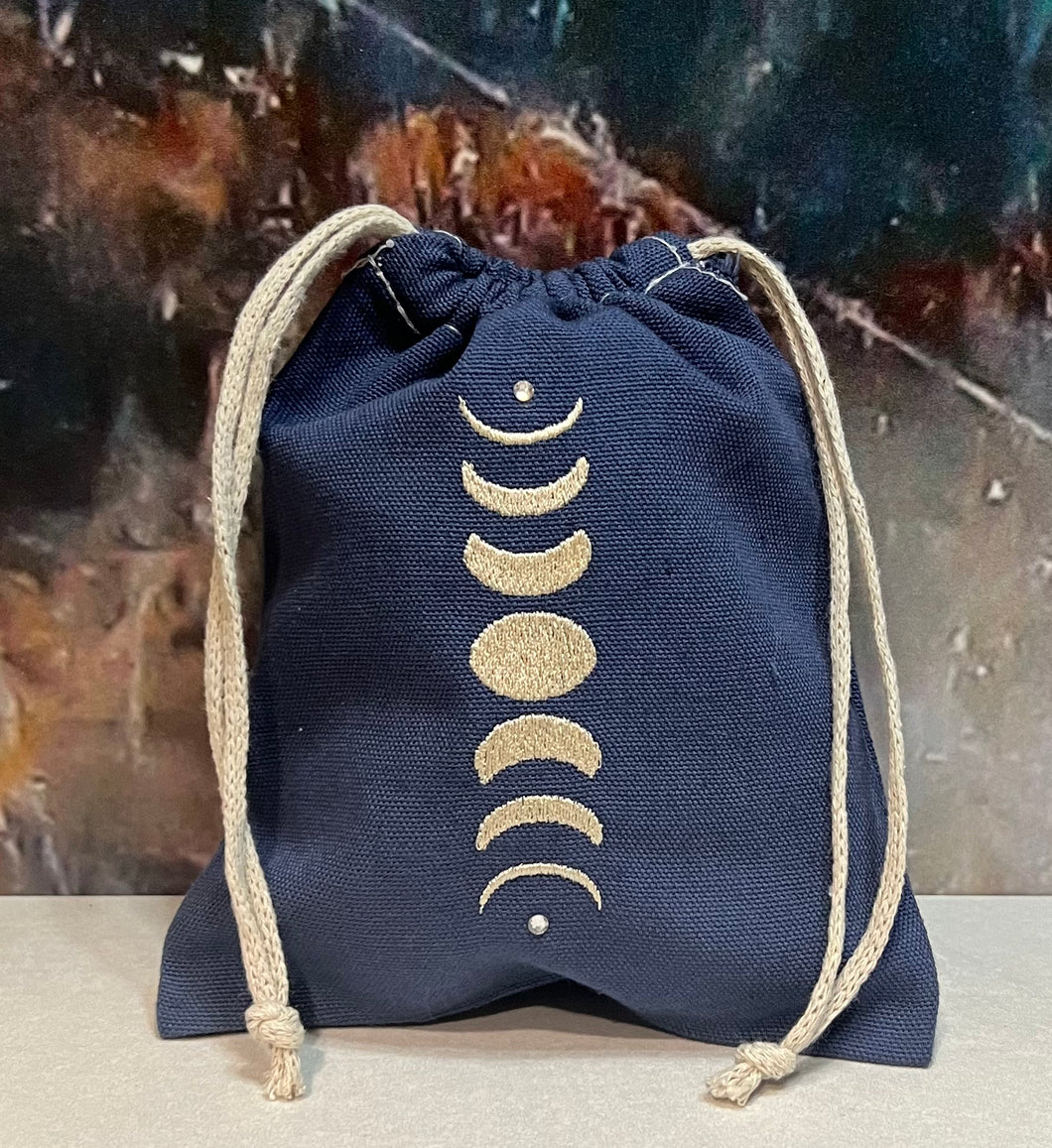 Phases of the Moon Embroidered Pouch