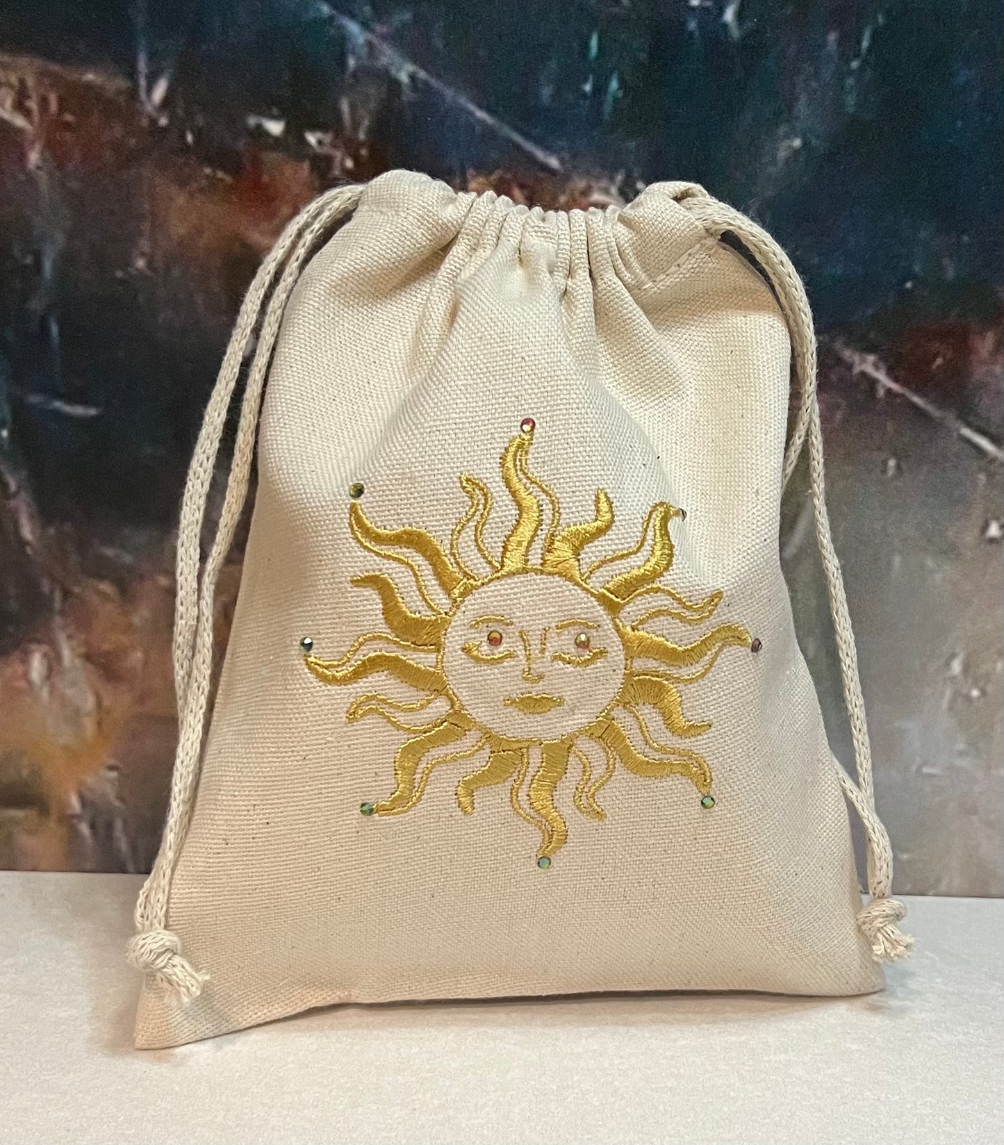 Sun Embroidered Pouch