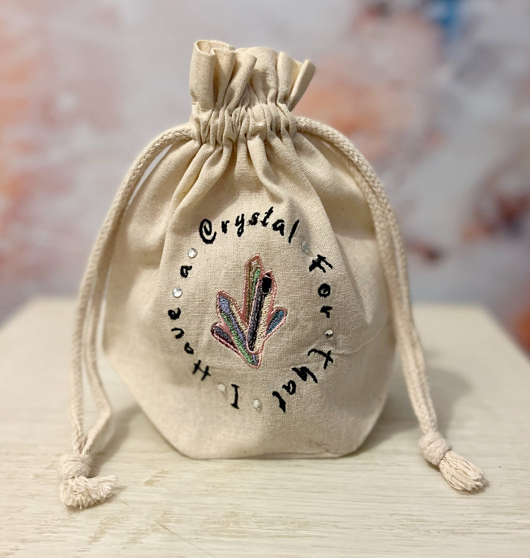 I Have A Crystal For That - Round Embroidered Pouch