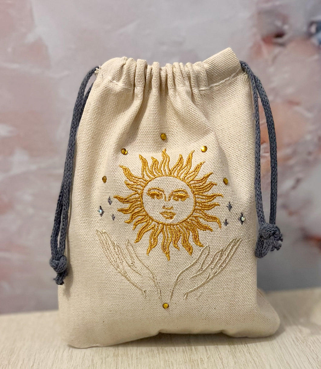 Sun in the Palm of my Hands Embroidered Pouch