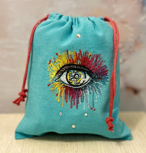 Load image into Gallery viewer, World In My Eyes Embroidered Pouch
