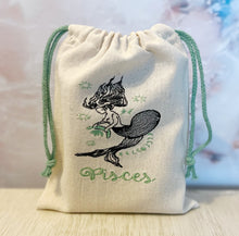 Load image into Gallery viewer, Goddess Astrology Embroidered Canvas Pouches - Perfect for crystals, jewelry etc.
