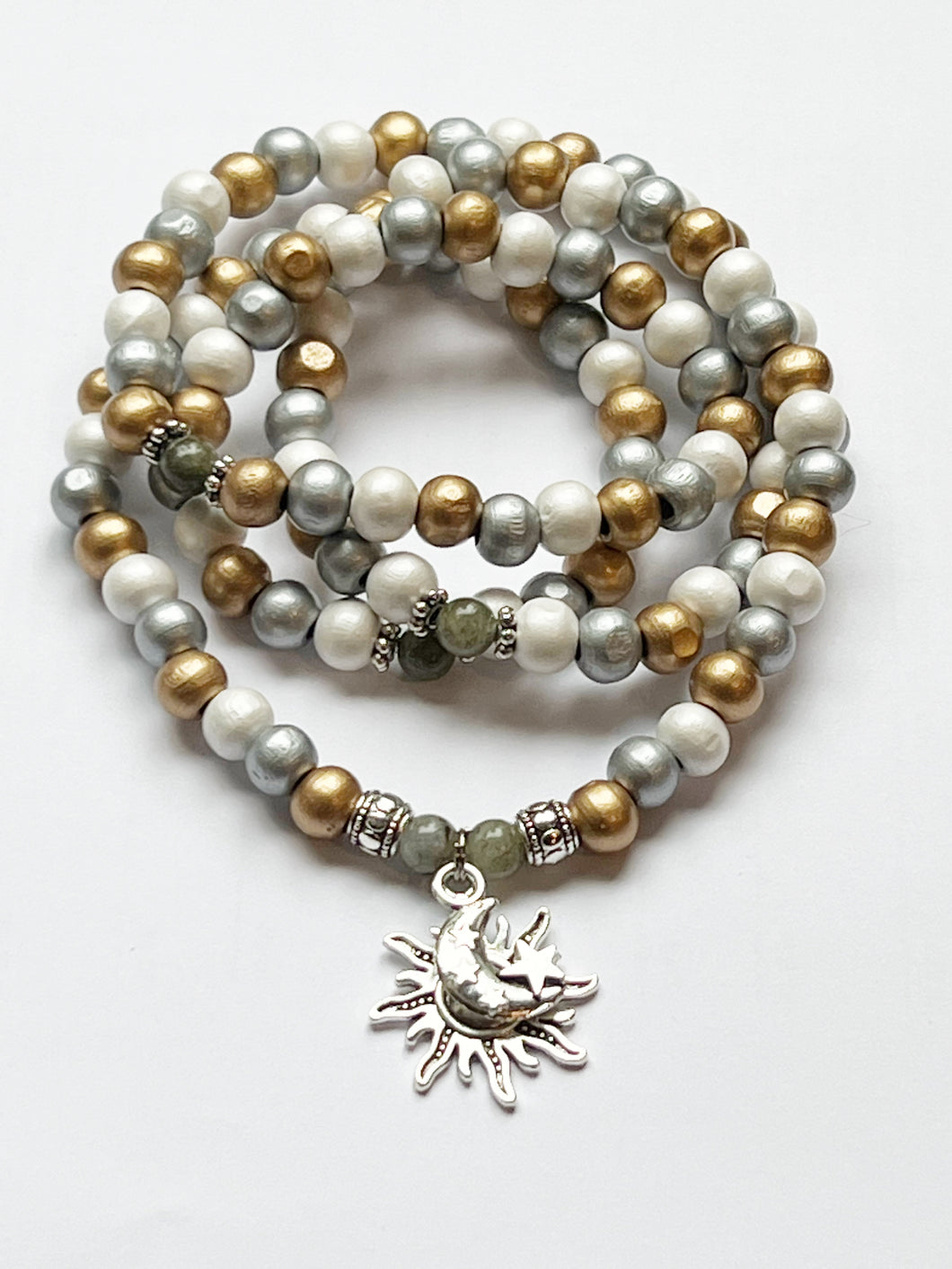 The Sun The Moon The Stars  / Prayer Beads / Mala Beads / Mala Necklace / Labradorite