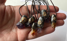 Load image into Gallery viewer, A little bit of Peace A little bit of Light Necklaces / Amethyst / Citrine
