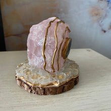 Load image into Gallery viewer, Trusting Love &amp; Intuition / Rose Quartz / Labradorite / Home Decor / Gift of Good Intention
