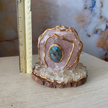 Load image into Gallery viewer, Trusting Love &amp; Intuition / Rose Quartz / Labradorite / Home Decor / Gift of Good Intention
