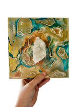 Load image into Gallery viewer, CLEANSING ENERGY /Quartz / Geode Inspired Wall Art / One of a Kind / Resin Art
