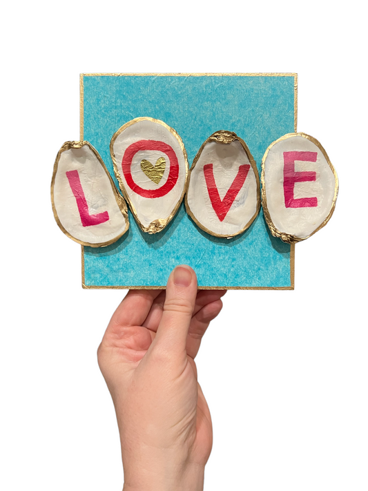 LOVE / Oyster Shells / Wall Decor / Wall Art