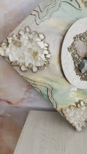 Load and play video in Gallery viewer, LOVE &amp; HAPPINESS / Pyrite, Rose Quartz, Aventurine, Citrine / Geode Inspired Wall Art / One of a Kind / Resin Art
