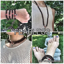 Load image into Gallery viewer, FEARLESS / Prayer Beads / Mala Beads / Mala Necklace / Red Jade / Boat Wheel
