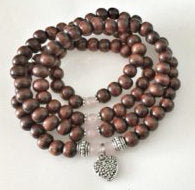 Load image into Gallery viewer, LOVE / Prayer Beads / Mala Beads / Mala Necklace / Rose Quartz / Heart
