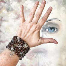 Load image into Gallery viewer, FOCUS / Simple Reminder Bracelet / Mala Bracelet / Hematite / Hamsa Charm
