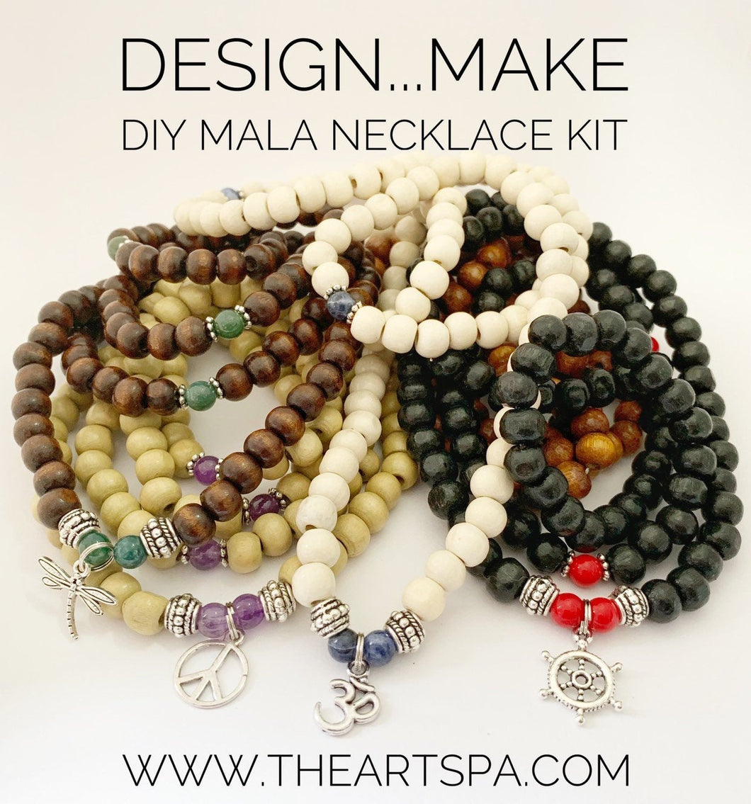 Design...Make - DIY Mala Necklace Kit - DIY Kit - 108 Beads - Prayer Beads - Custom Mala Necklace Kit