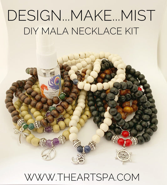 Design..Make..Mist - DIY Necklace Kit - Create Your Own Mala Necklace - DIY Kit - 108 Beads - Prayer Beads - Custom Mala Necklace Kit