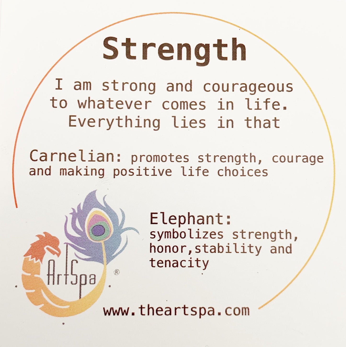 STRENGTH / Simple Reminder Bracelet / Mala Bracelet / Carnelian / Elephant