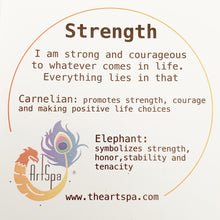 Load image into Gallery viewer, STRENGTH / Simple Reminder Bracelet / Mala Bracelet / Carnelian / Elephant
