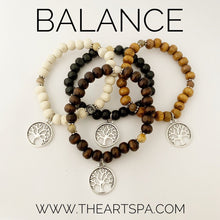 Load image into Gallery viewer, BALANCE / Simple Reminder Bracelet / Mala Bracelet / Crazylace Agate / Tree of Life
