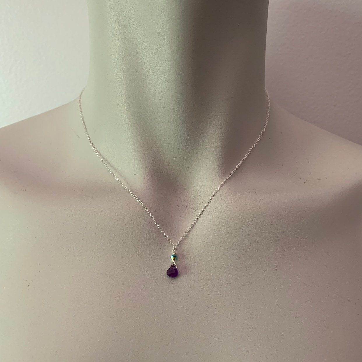 Within the Stillness I Find Peace / Amethyst / Simple Reminder Necklaces / Sterling Silver / Intention Necklaces