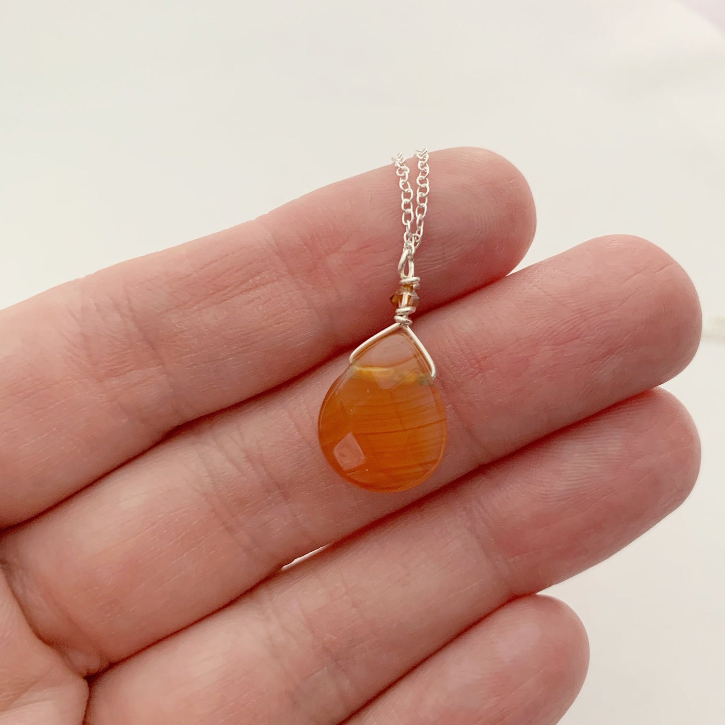 I AM Strong I AM Fearless I AM Brave / Carnelian/ Simple Reminder Necklaces / Sterling Silver / Intention Necklaces