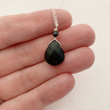 Load image into Gallery viewer, I AM Connected I AM Protected / Black Obsidian / Simple Reminder Necklaces / Sterling Silver / Intention Necklaces
