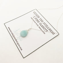 Load image into Gallery viewer, Within the Stillness I Find Clarity/ Amazonite/ Simple Reminder Necklaces / Sterling Silver / Intention Necklaces
