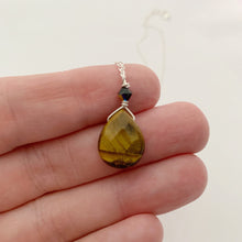 Load image into Gallery viewer, I HONOR my Truth and Integrity / Tigers Eye / Simple Reminder Necklaces / Sterling Silver / Intention Necklaces
