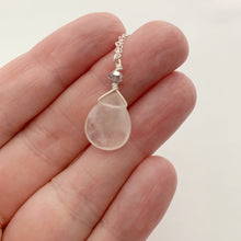 Load image into Gallery viewer, I Share Love I Receive Love I AM Love / Rose Quartz / Simple Reminder Necklaces / Sterling Silver / Intention Necklaces
